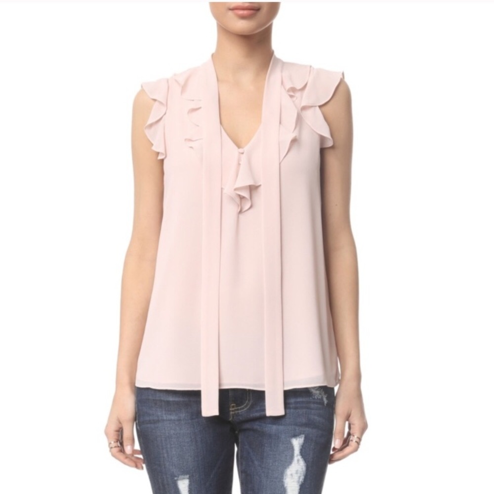 2X 🛍HP  Tie Neck Ruffle Top